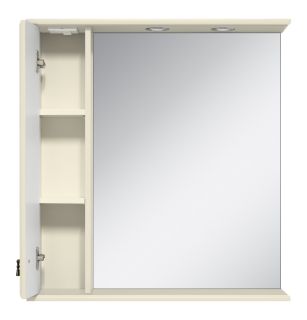 Зеркальный шкаф с подсветкой Misty Лувр 65см левый слоновая кость